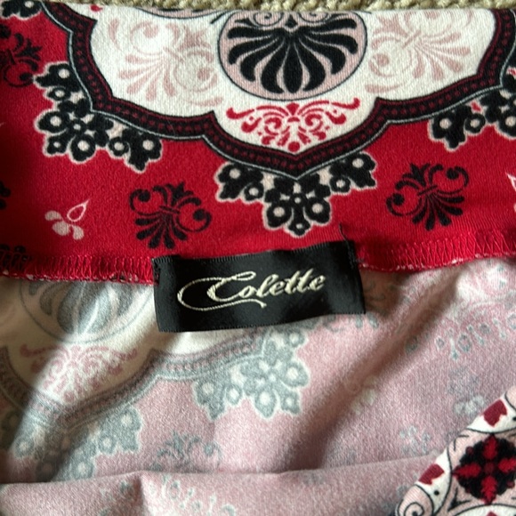 3/$15. Colette Skirt Stretchy Pretty Red Black Comfy Travel Work Summer Sz Med - Picture 5 of 5